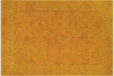 handmade Over Dyed Over Dyed Dark Gold Yellow Hand Knotted RECTANGLE 100% WOOL area rug 8' x 10'