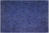 handmade Over Dyed Over Dyed Purple Purple Hand Knotted RECTANGLE 100% WOOL area rug 8' x 10'