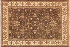 handmade Traditional Kafkaz Brown Beige Hand Knotted RECTANGLE 100% WOOL area rug 9x12