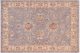 handmade Traditional Kafkaz Lt. Gray Gold Hand Knotted RECTANGLE 100% WOOL area rug 5x7