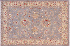 handmade Traditional Kafkaz Lt. Gray Gold Hand Knotted RECTANGLE 100% WOOL area rug 5x7
