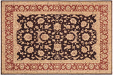 handmade Transitional Kafkaz Aubergine Dull Orange Hand Knotted RECTANGLE 100% WOOL area rug 9' x 12'