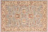 handmade Traditional Kafkaz Gray Blue Hand Knotted RECTANGLE 100% WOOL area rug 4x6
