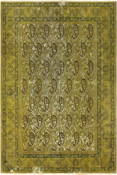 handmade Vintage Vintage Green Brown Hand Knotted RECTANGLE 100% WOOL area rug 8x10