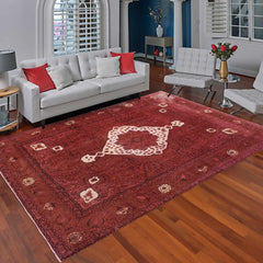 handmade Vintage Vintage Red Brown Hand Knotted RECTANGLE 100% WOOL area rug 8' x 12'