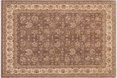 handmade Transitional Kafkaz Brown Beige Hand Knotted RECTANGLE 100% WOOL area rug 9' x 12'