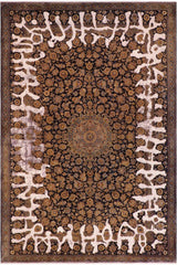 handmade Vintage Vintage Blue Gold Hand Knotted RECTANGLE 100% WOOL area rug 8x11