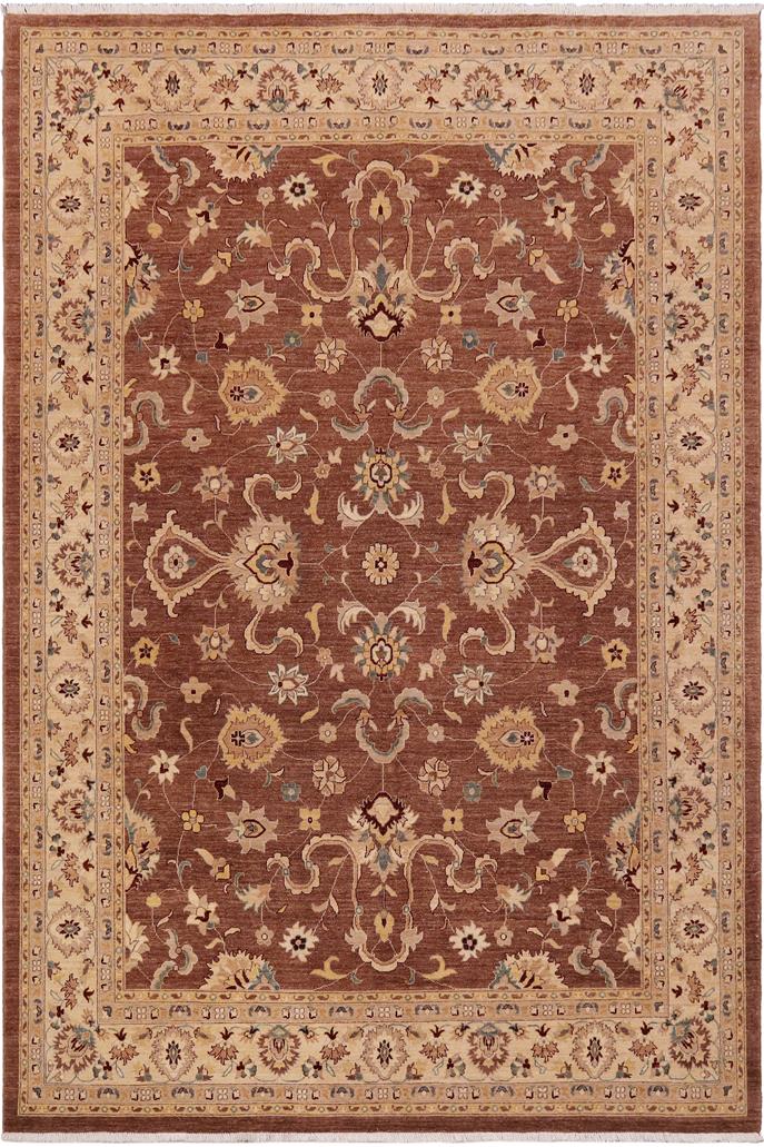 handmade Traditional Kafkaz Brown Beige Hand Knotted RECTANGLE 100% WOOL area rug 9 x 11