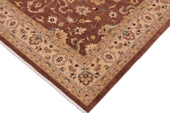 handmade Traditional Kafkaz Brown Beige Hand Knotted RECTANGLE 100% WOOL area rug 9 x 11