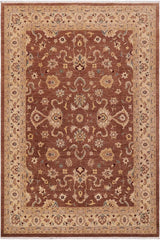 handmade Traditional Kafkaz Brown Beige Hand Knotted RECTANGLE 100% WOOL area rug 9 x 11