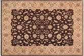 handmade Transitional Kafkaz Brown Tan Hand Knotted RECTANGLE 100% WOOL area rug 9' x 12'