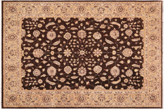 handmade Transitional Kafkaz Brown Tan Hand Knotted RECTANGLE 100% WOOL area rug 9' x 12'