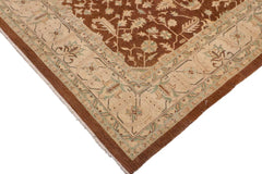 handmade Traditional Kafkaz Brown Beige Hand Knotted RECTANGLE 100% WOOL area rug 9 x 12