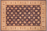 handmade Transitional Kafkaz Aubergine Beige Hand Knotted RECTANGLE 100% WOOL area rug 9' x 12'