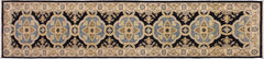 handmade Transitional Kafkaz Blue Ivory Hand Knotted RUNNER 100% WOOL area rug 3' x 10'