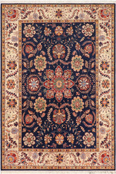 handmade Traditional Kafkaz Blue Beige Hand Knotted RECTANGLE 100% WOOL area rug 7 x 10