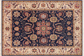 handmade Traditional Kafkaz Blue Beige Hand Knotted RECTANGLE 100% WOOL area rug 7' x 10'