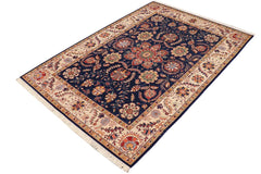 handmade Traditional Kafkaz Blue Beige Hand Knotted RECTANGLE 100% WOOL area rug 7 x 10