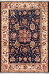 handmade Traditional Kafkaz Blue Beige Hand Knotted RECTANGLE 100% WOOL area rug 7 x 10