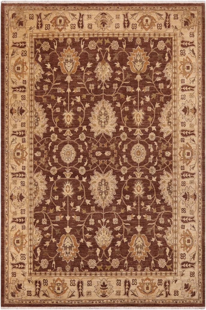 handmade Traditional Kafkaz Brown Beige Hand Knotted RECTANGLE 100% WOOL area rug 9 x 12
