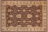 handmade Transitional Kafkaz Brown Beige Hand Knotted RECTANGLE 100% WOOL area rug 9' x 12'
