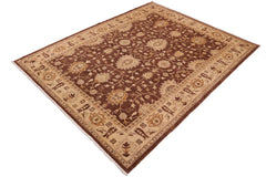 handmade Traditional Kafkaz Brown Beige Hand Knotted RECTANGLE 100% WOOL area rug 9 x 12