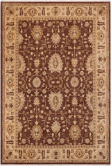 handmade Traditional Kafkaz Brown Beige Hand Knotted RECTANGLE 100% WOOL area rug 9 x 12