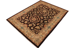 handmade Traditional Kafkaz Brown Tan Hand Knotted RECTANGLE 100% WOOL area rug 9 x 12