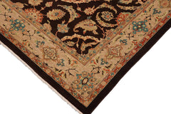 handmade Traditional Kafkaz Brown Tan Hand Knotted RECTANGLE 100% WOOL area rug 9 x 12