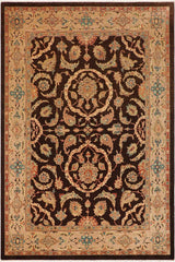 handmade Traditional Kafkaz Brown Tan Hand Knotted RECTANGLE 100% WOOL area rug 9 x 12