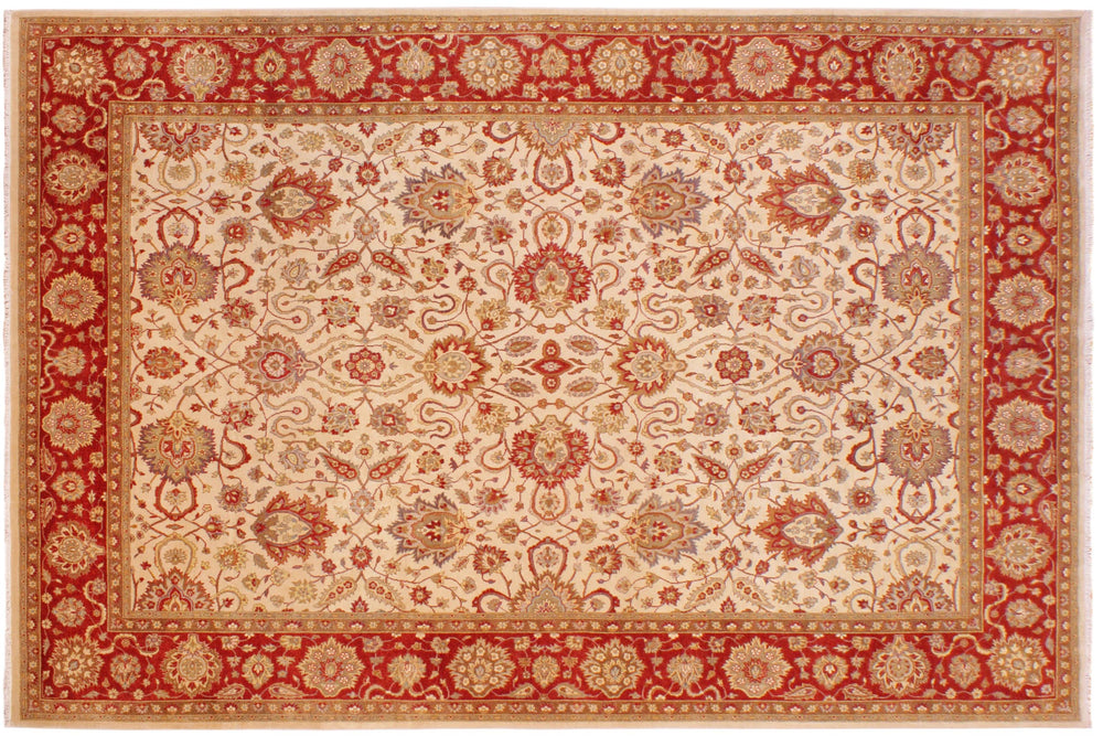 handmade Traditional Kashan Tan Rust Hand Knotted RECTANGLE 100% WOOL area rug 9' x 12'