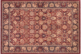 handmade Transitional Kirman Aubergine Blue Hand Knotted RECTANGLE 100% WOOL area rug 6 x 9