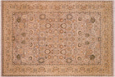 handmade Traditional Tabriz Gray Gold Hand Knotted RECTANGLE 100% WOOL area rug 6 x 9