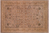 handmade Traditional Tabriz Gray Gold Hand Knotted RECTANGLE 100% WOOL area rug 6x9