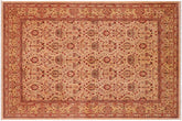 handmade Transitional Lahore Tan Gold Hand Knotted RECTANGLE 100% WOOL area rug 6' x 9'