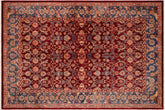 handmade Traditional Lahore Drk. Red Teal Blue Hand Knotted RECTANGLE 100% WOOL area rug 6' x 9'