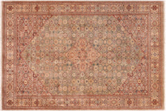 handmade Traditional Kafkaz Lt. Green Tan Hand Knotted RECTANGLE 100% WOOL area rug 6' x 9'