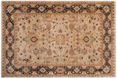 handmade Traditional Lahore Lt. Gray Black Hand Knotted RECTANGLE 100% WOOL area rug 6' x 9'