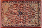 handmade Traditional Bakshi Rust Blue Hand Knotted RECTANGLE 100% WOOL area rug 6' x 9'