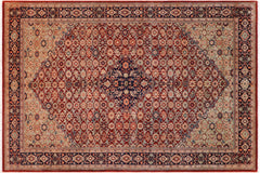 handmade Traditional Bakshi Rust Blue Hand Knotted RECTANGLE 100% WOOL area rug 6' x 9'