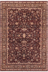 Traditional Abasi Afsha Carrie Aubergine Dark Brown Hand Knotted Area rugs 6 x 9