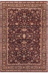 Traditional Abasi Afsha Carrie Aubergine Dark Brown Hand Knotted Area rugs 6 x 9