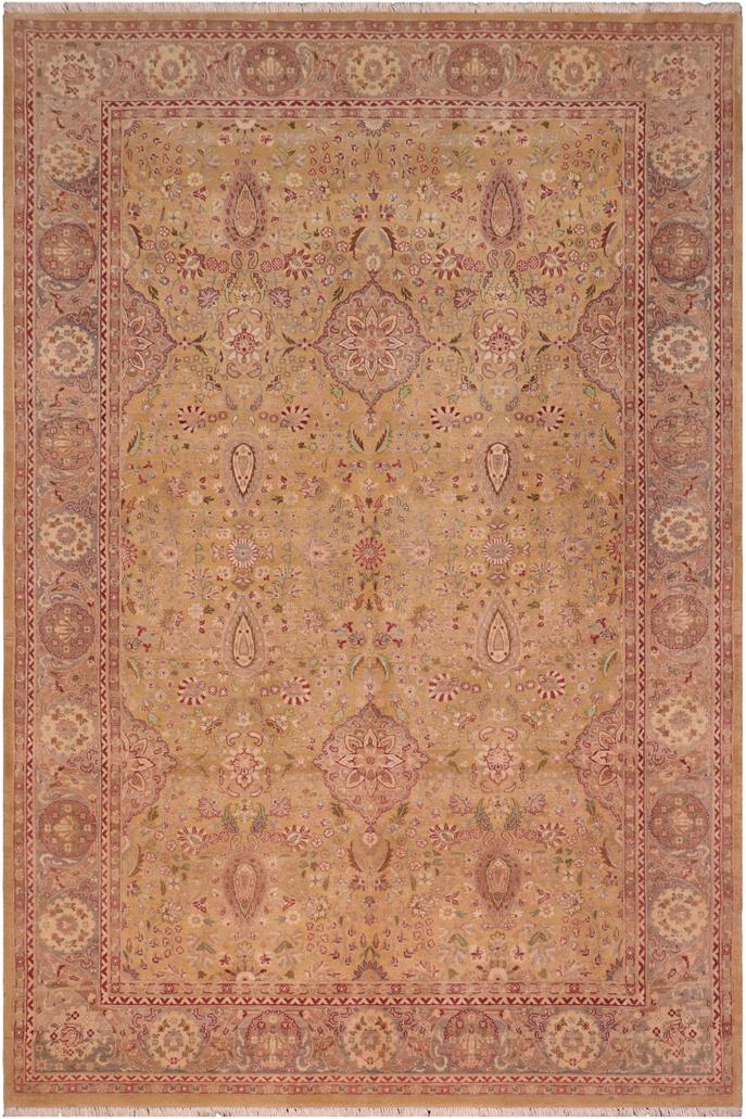 Traditional Sultanabad Anita Gold Gray Hand Knotted Area rugs 6 x 9
