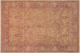 handmade Transitional Sultanabad Gold Gray Hand Knotted RECTANGLE 100% WOOL area rug 6 x 9