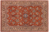 handmade Traditional Kafkaz Rust Lt. Brown Hand Knotted RECTANGLE 100% WOOL area rug 6' x 9'