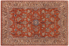handmade Traditional Kafkaz Rust Lt. Brown Hand Knotted RECTANGLE 100% WOOL area rug 6' x 9'