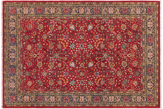 handmade Traditional Red Teal Blue Hand Knotted RECTANGLE 100% WOOL area rug 6' x 9'