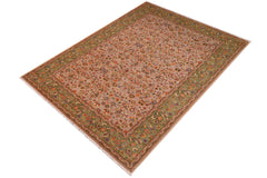 handmade Transitional Lt. Gray Lt. Green Hand Knotted RECTANGLE 100% WOOL area rug 6' x 9'