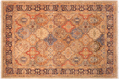 handmade Transitional Design Lt. Gold Multi Hand Knotted RECTANGLE 100% WOOL area rug 6' x 9'