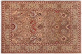 handmade Traditional Lt. Brown Lt. Brown Hand Knotted RECTANGLE 100% WOOL area rug 6' x 9'